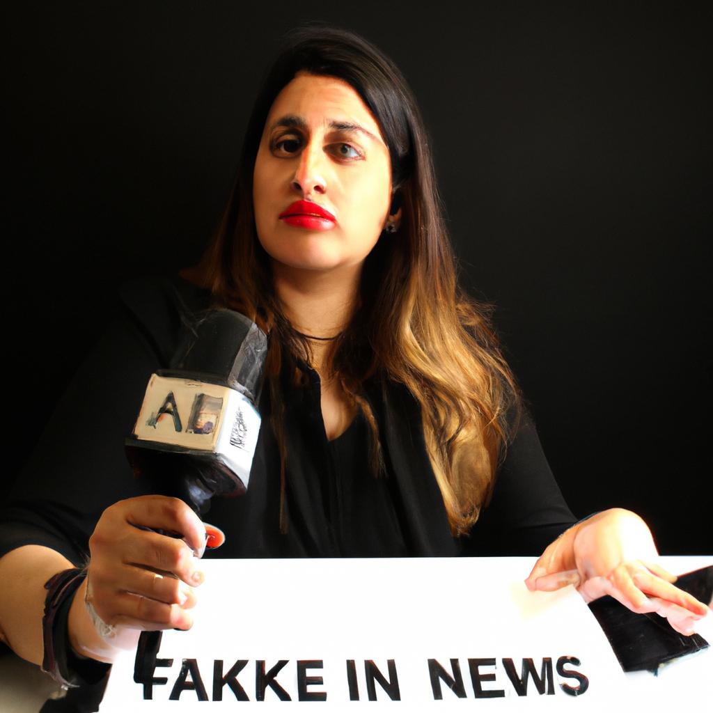 Person addressing fake news professionally